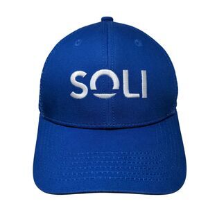 Soli Snapback Mesh Back Trucker Hat Blue One Size Solid Adjustable